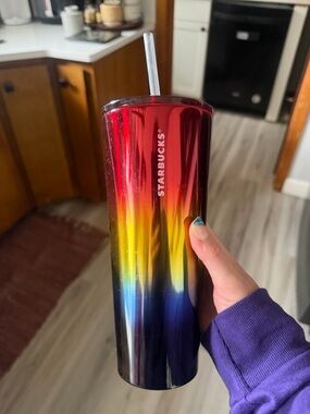 Starbucks Metallic Rainbow Ombre Tumbler in Red, Yellow, Blue